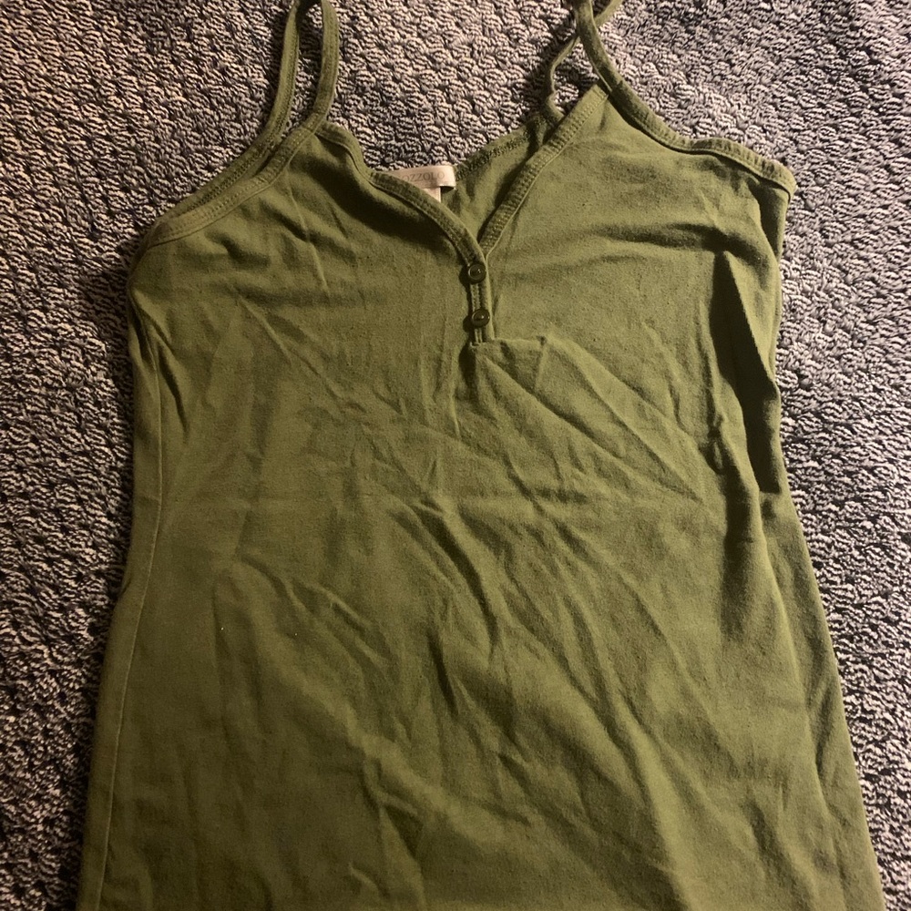 Bozzolo olive green strap shirt